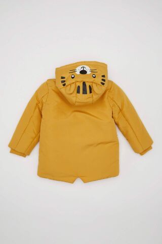 Erkek Bebek Pelüş Astarlı Su itici Kumaş Detay Kapüşonlu Şişme Mont