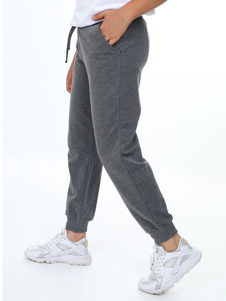 Unisex Kız Erkek Çocuk Antrasit Basic Eşofman Altı 7 Y - Antrasit
