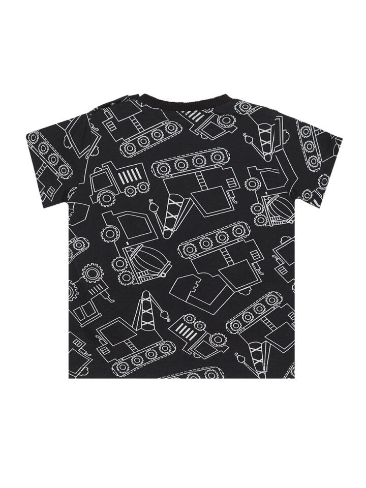Araba Erkek Bebek Siyah T-Shirt Kapri Şort Takım 12-18 M - Siyah