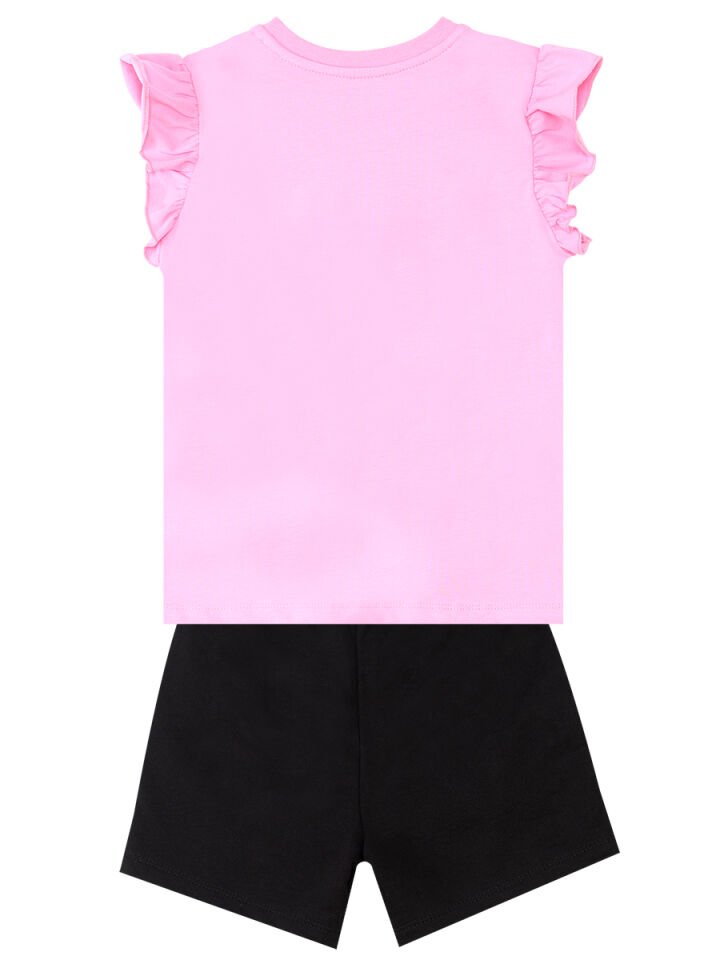 Abra Catabra Kız Çocuk T-Shirt Şort Takım 2 Y - Pembe, Siyah