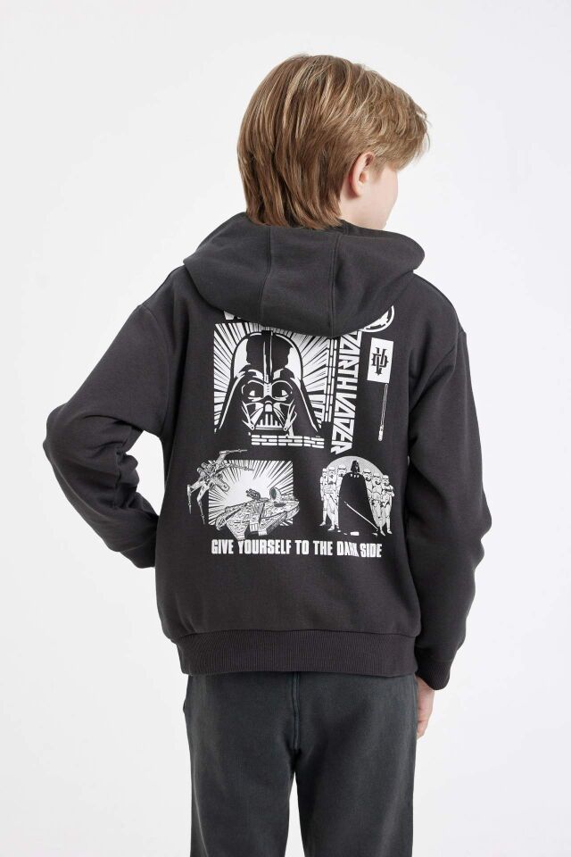 Erkek Çocuk Star Wars Bisiklet Yaka Sırt Baskılı Sweatshirt