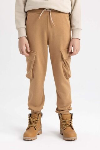 Erkek Çocuk Kargo Cepli Beli Bağcıklı Lastikli Paça Jogger Pantolon