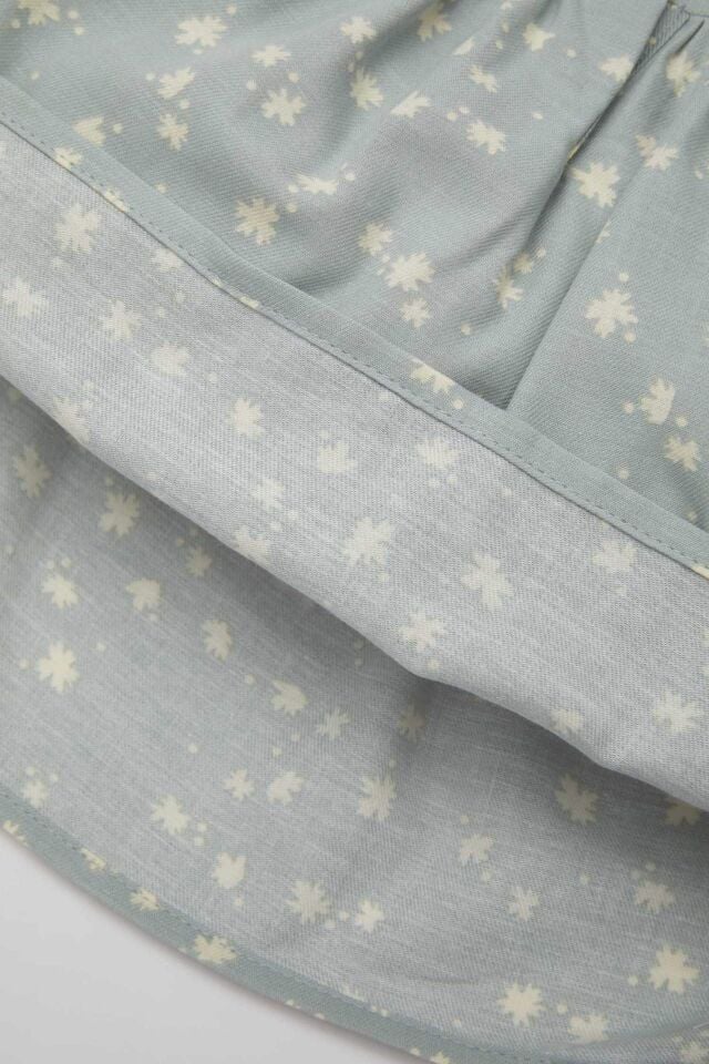 Kız Bebek Çiçekli Uzun Kollu Twill Elbise