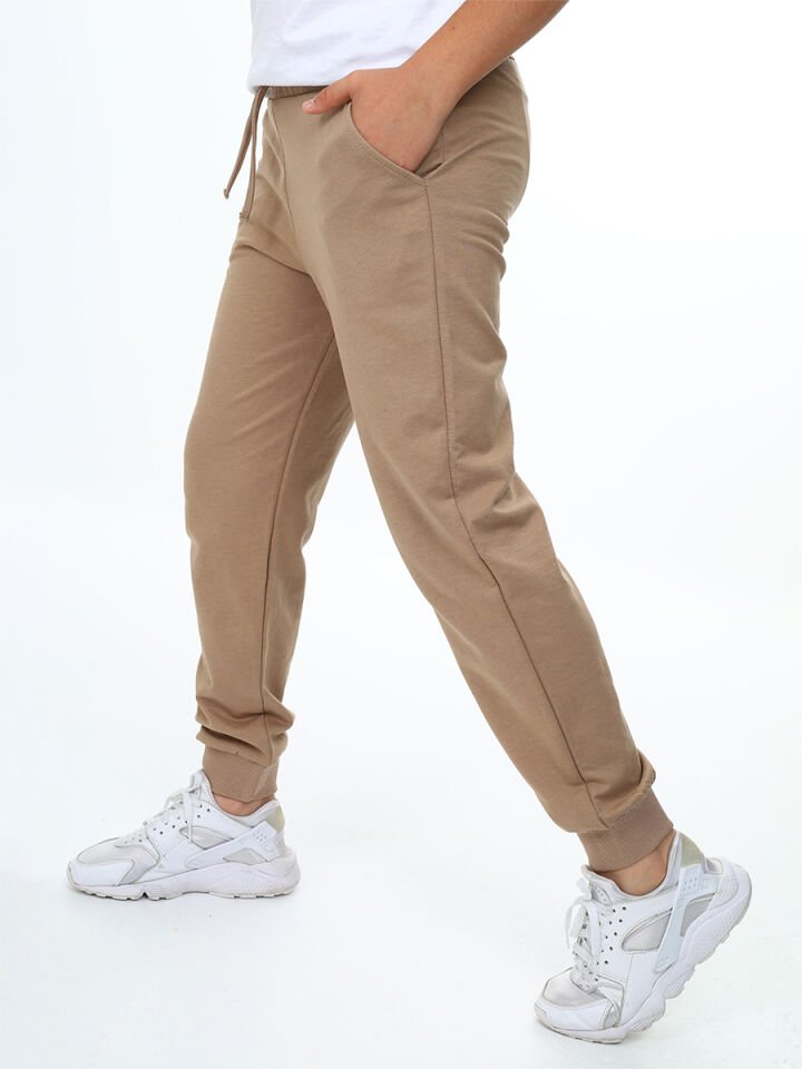 Unisex Kız Erkek Çocuk Bej Basic Eşofman Altı 13 Y - Bej