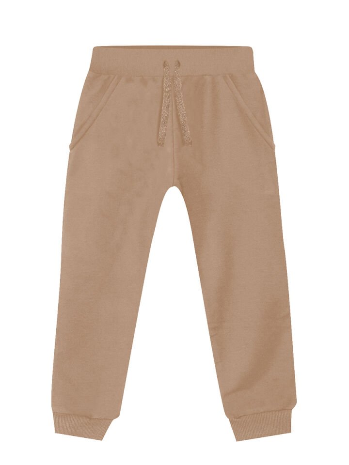 Unisex Kız Erkek Çocuk Bej Basic Eşofman Altı 13 Y - Bej