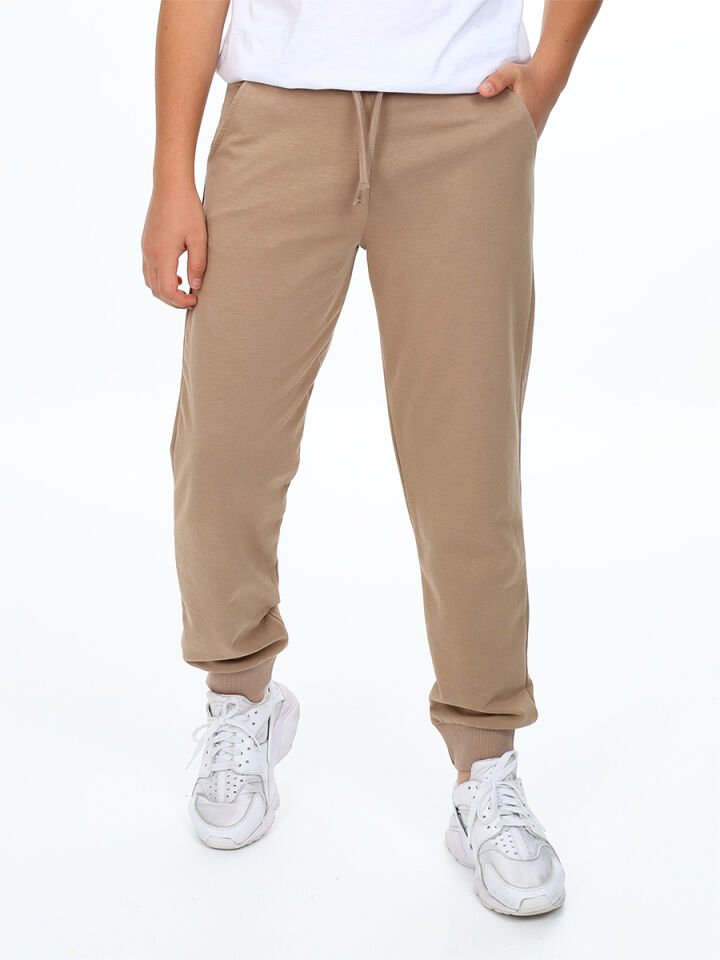 Unisex Kız Erkek Çocuk Bej Basic Eşofman Altı 6 Y - Bej