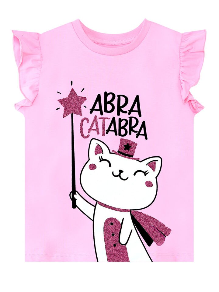 Abra Catabra Kız Çocuk T-Shirt Şort Takım 7 Y - Pembe, Siyah