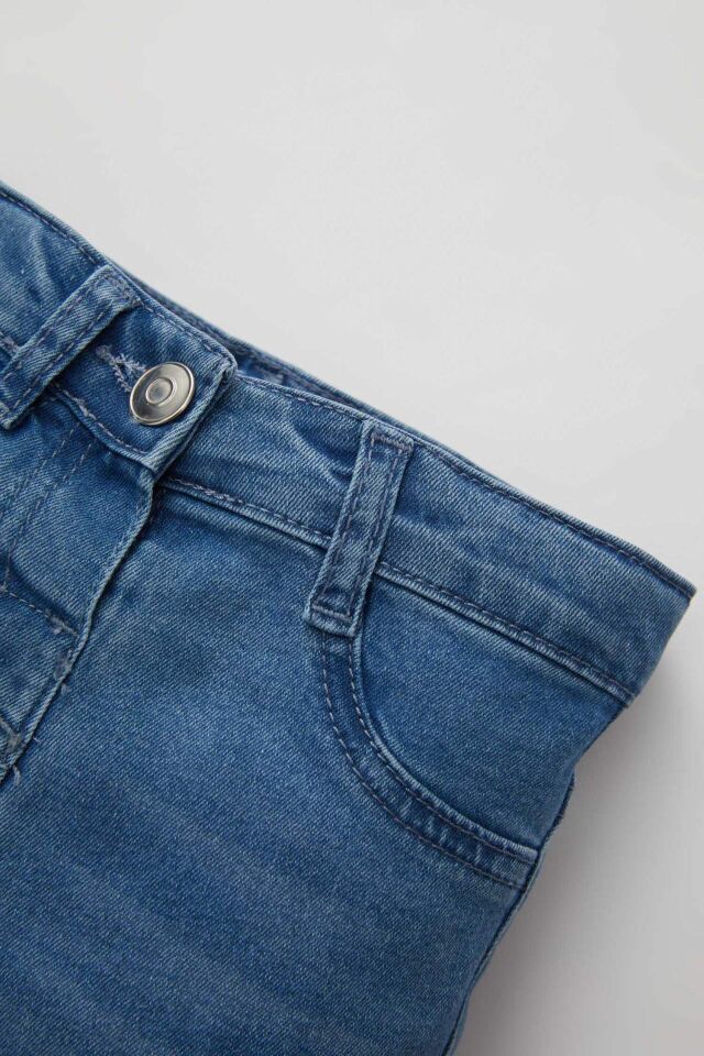 Kız Bebek 3D Düz Paça Jean Pantolon