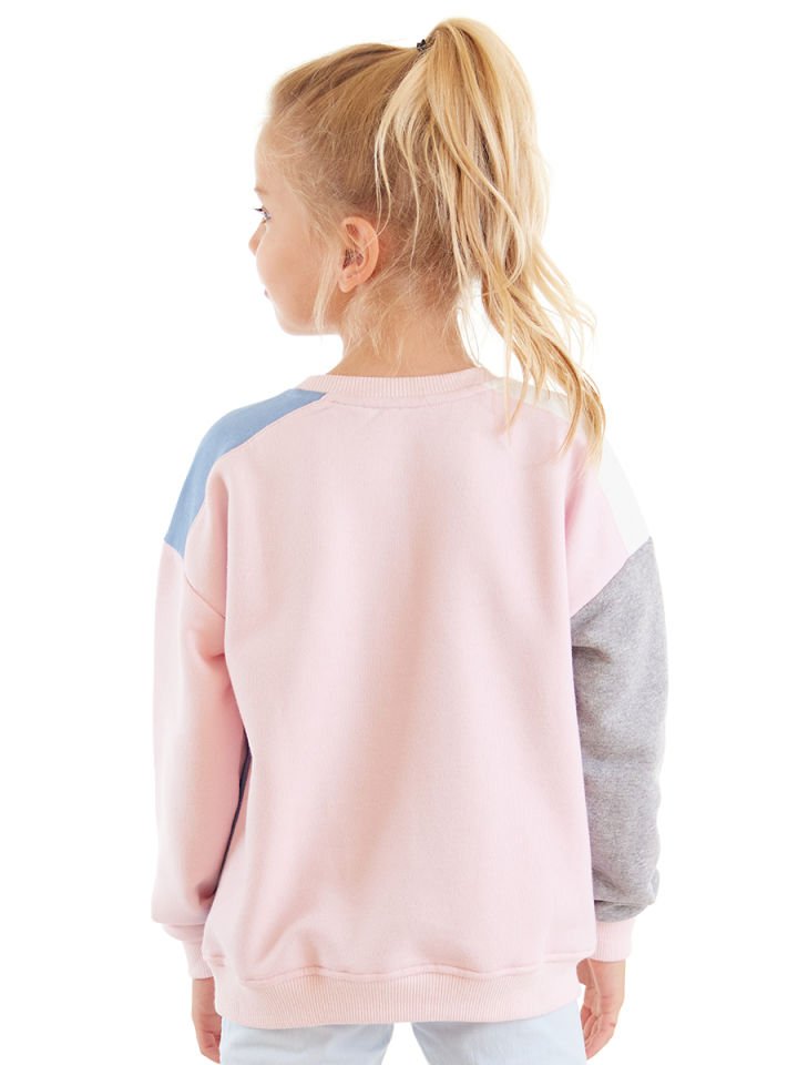 Kedi Ve Ayıcık Kız Çocuk Sweatshirt 3 Y - Pembe