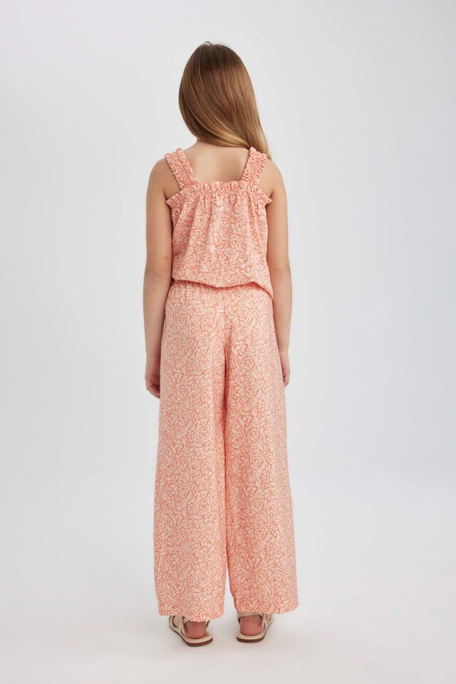 Kız Çocuk Wide Leg Geniş Paça Desenli Pantolon