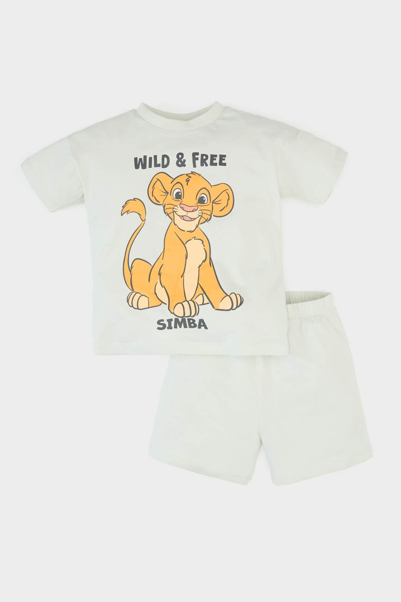 Erkek Bebek Disney Lion King 2'li Takım Kısa Kollu Tişört Beli Lastikli Şort