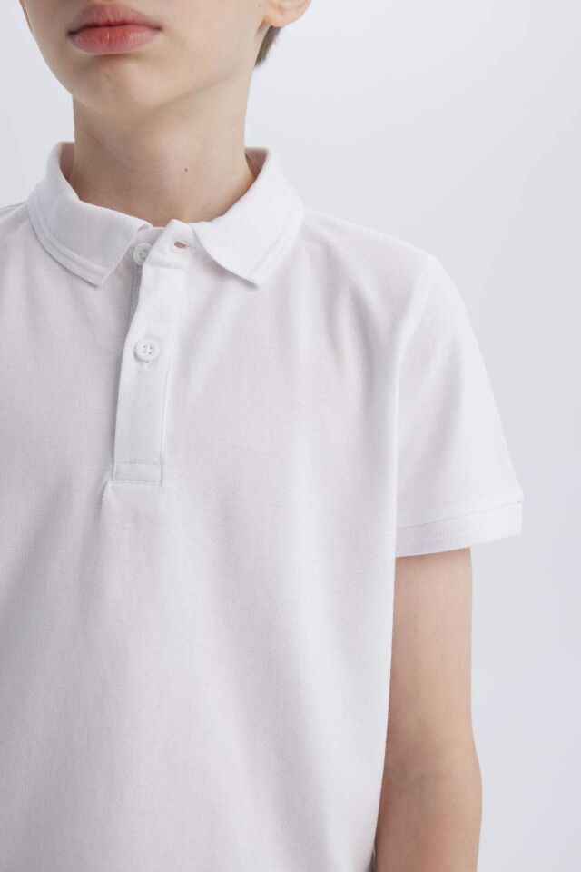 Erkek Çocuk Basic Düz Pike Kısa Kollu Polo Tişört