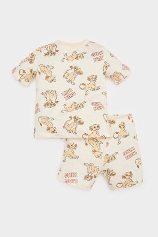 Erkek Bebek Disney Lion King Pijama Takımı Kısa Kollu Penye Üst Beli Lastikli Şort