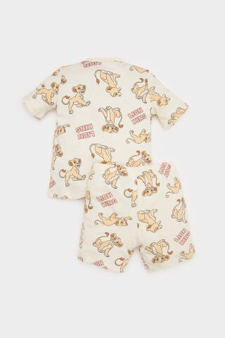 Erkek Bebek Disney Lion King Pijama Takımı Kısa Kollu Penye Üst Beli Lastikli Şort