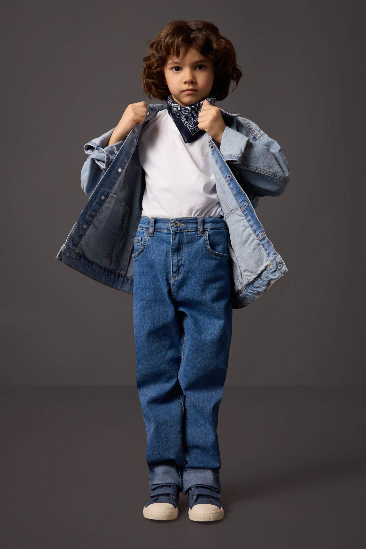 Erkek Çocuk Loose Fit Standart Paça Basic Düz Jean Pantolon