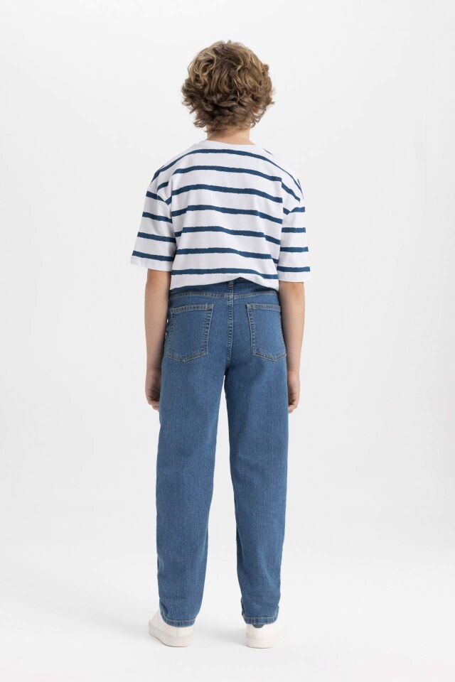 Erkek Çocuk Loose Fit Standart Paça Basic Düz Jean Pantolon