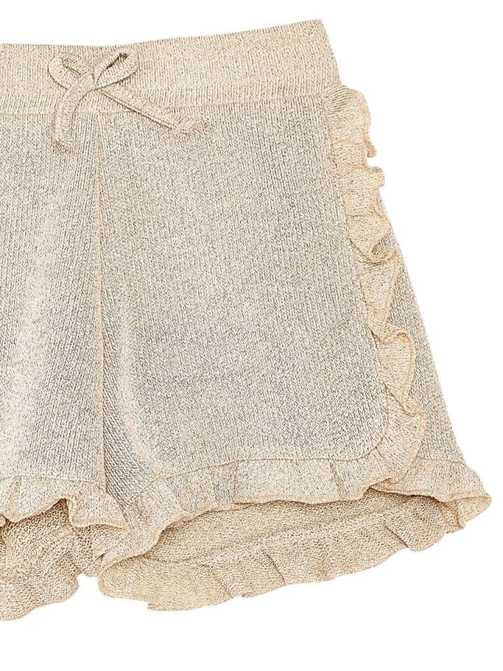 Mutlu Tavşan Kız Çocuk T-shirt Simli Şort Takım