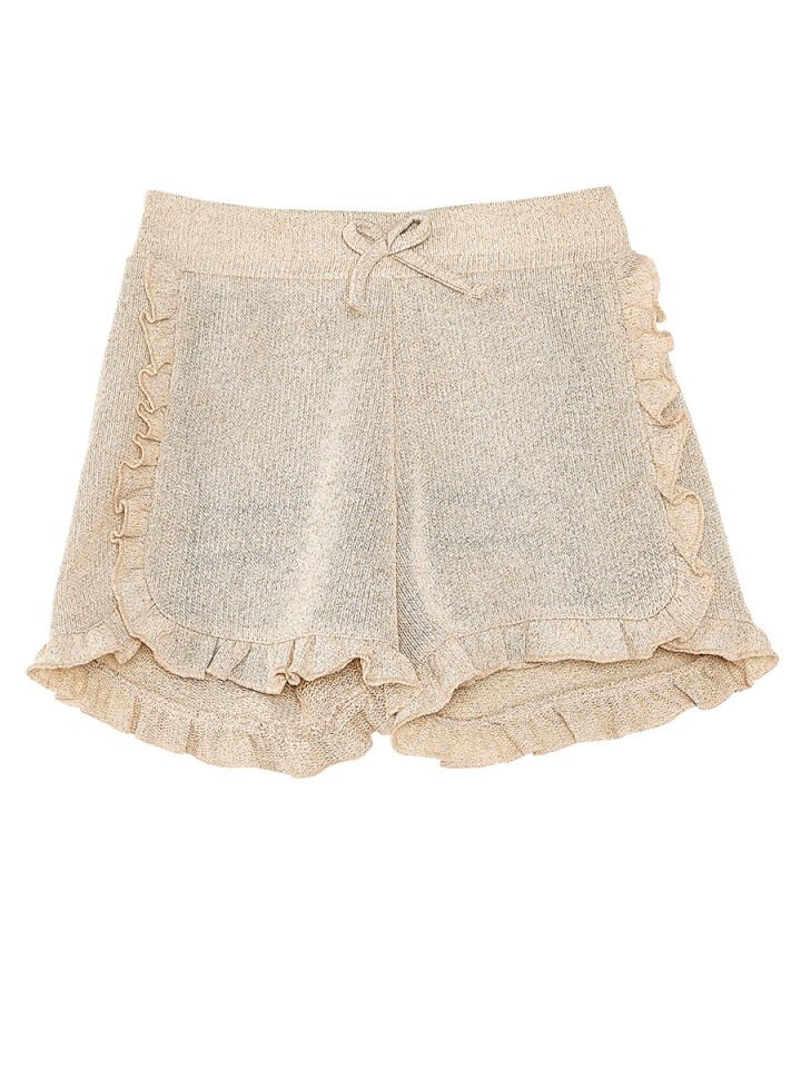 Mutlu Tavşan Kız Çocuk T-shirt Simli Şort Takım