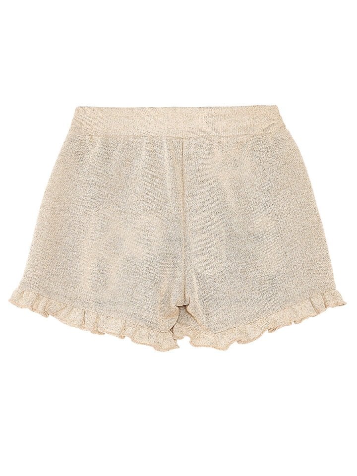 Mutlu Tavşan Kız Çocuk T-shirt Simli Şort Takım