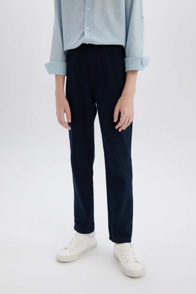 Erkek Çocuk 23 Nisan Çocuk Bayramı Düz Paça Basic Düz Gabardin Pantolon