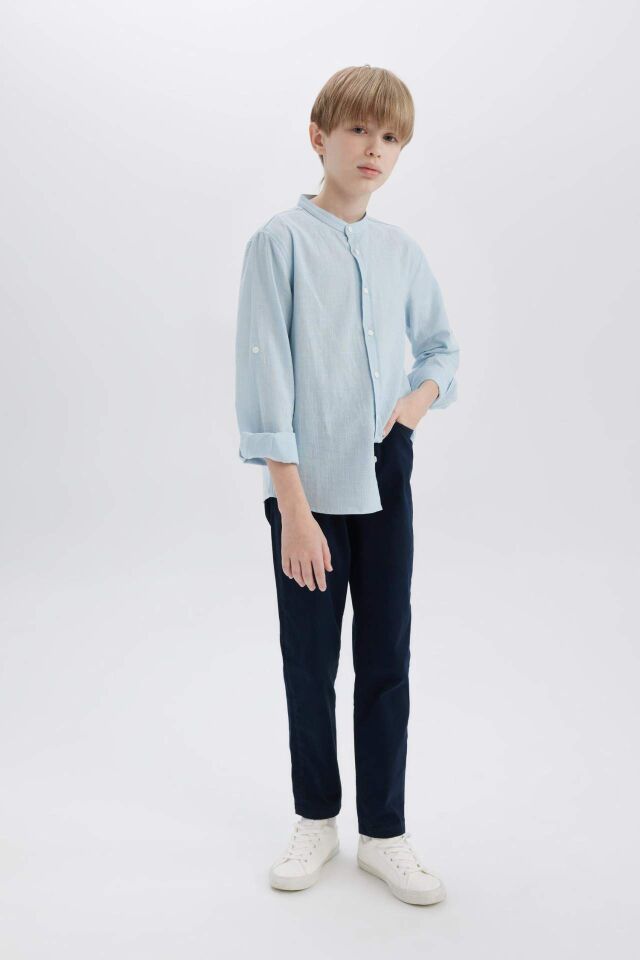 Erkek Çocuk 23 Nisan Çocuk Bayramı Düz Paça Basic Düz Gabardin Pantolon