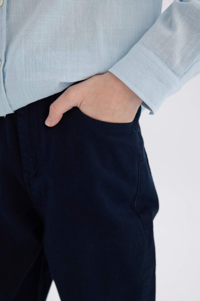Erkek Çocuk 23 Nisan Çocuk Bayramı Düz Paça Basic Düz Gabardin Pantolon
