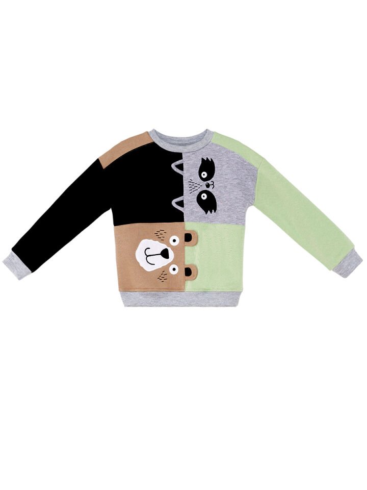 Rakun Ve Ayı Erkek Çocuk Sweatshirt 6 Y - Siyah