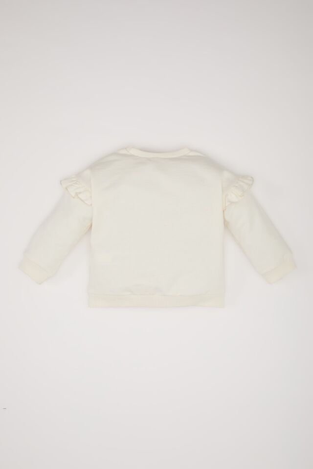Kız Bebek Bisiklet Yaka Balerin Baskılı Sweatshirt