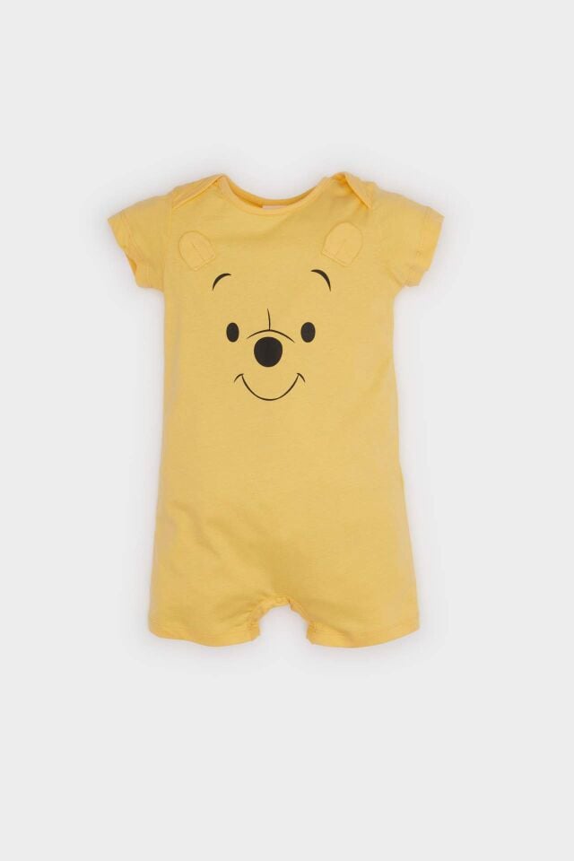Erkek Bebek Yenidoğan Disney Winnie The Pooh Penye Kısa Kollu Tulum
