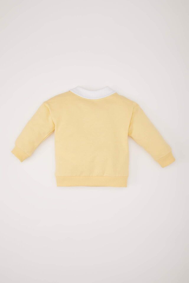 Erkek Bebek Gömlek Yaka Baskılı Sweatshirt