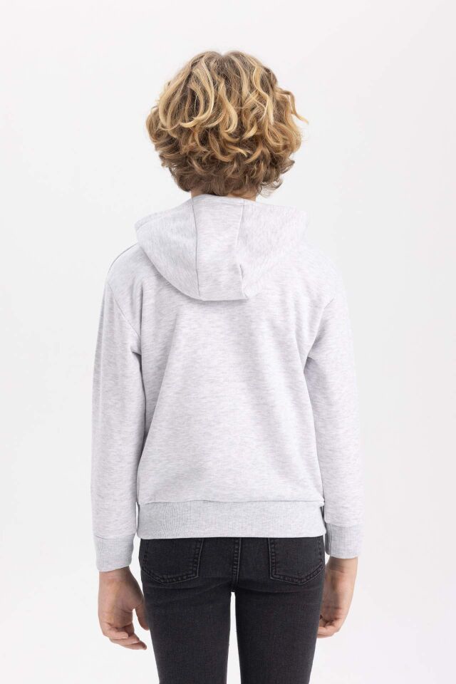 Erkek Çocuk Kapüşonlu Baskılı Sweatshirt