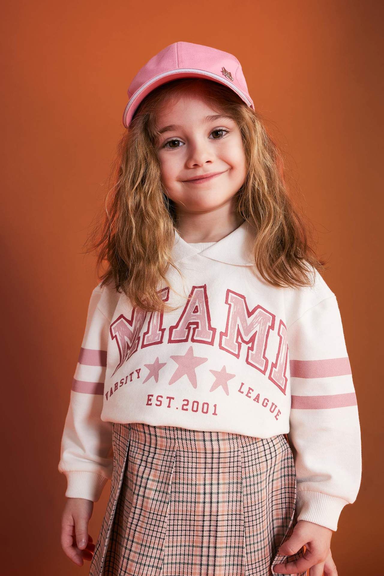 Kız Bebek Polo Yaka Baskılı Sweatshirt