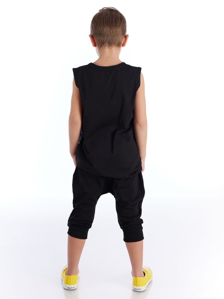 Splash Erkek Çocuk T-shirt Kapri Şort Takım 4 Y - Siyah