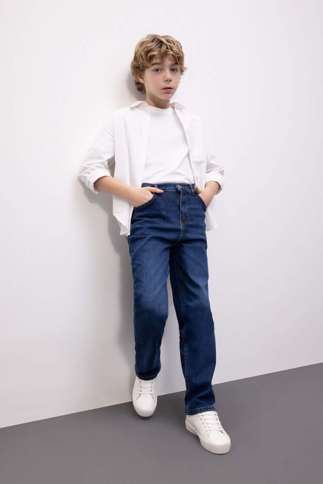 Erkek Çocuk Straight Fit Düz Paça Jean Pantolon