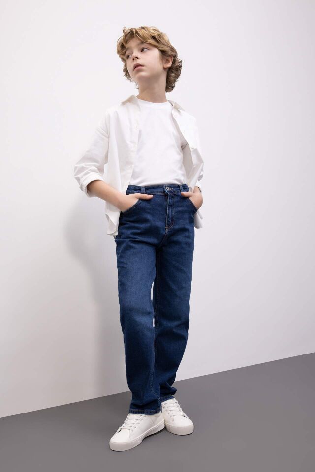 Erkek Çocuk Straight Fit Düz Paça Jean Pantolon