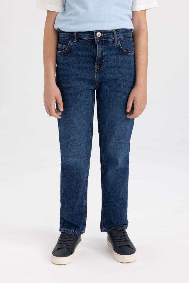 Erkek Çocuk Straight Fit Düz Paça Jean Pantolon