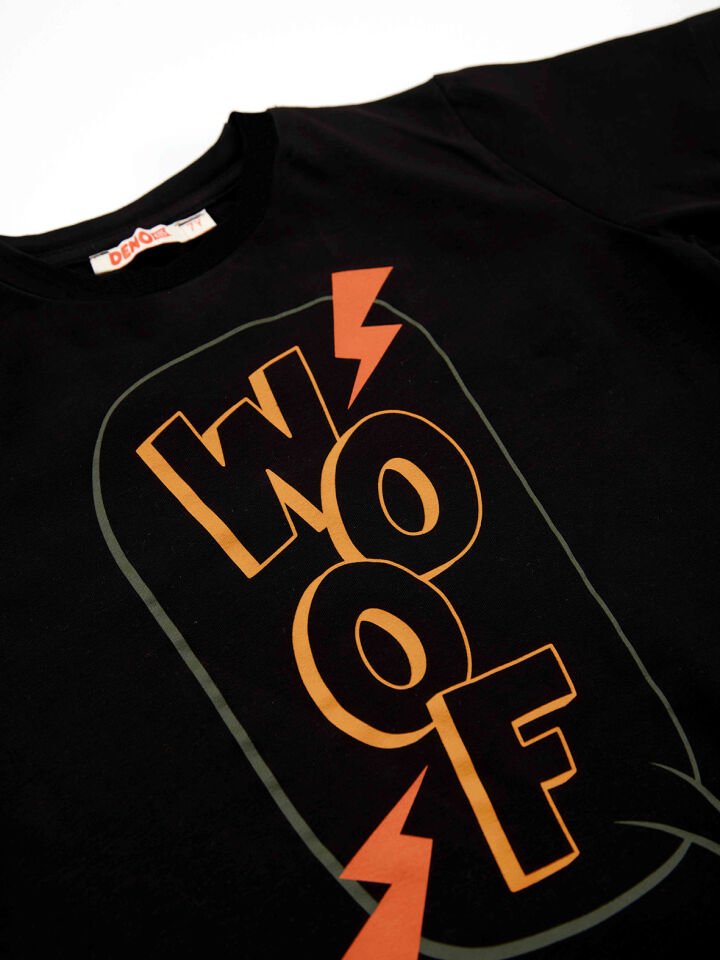 Woof Erkek Çocuk T-shirt Kapri Şort Takım 4 Y - Siyah, Haki