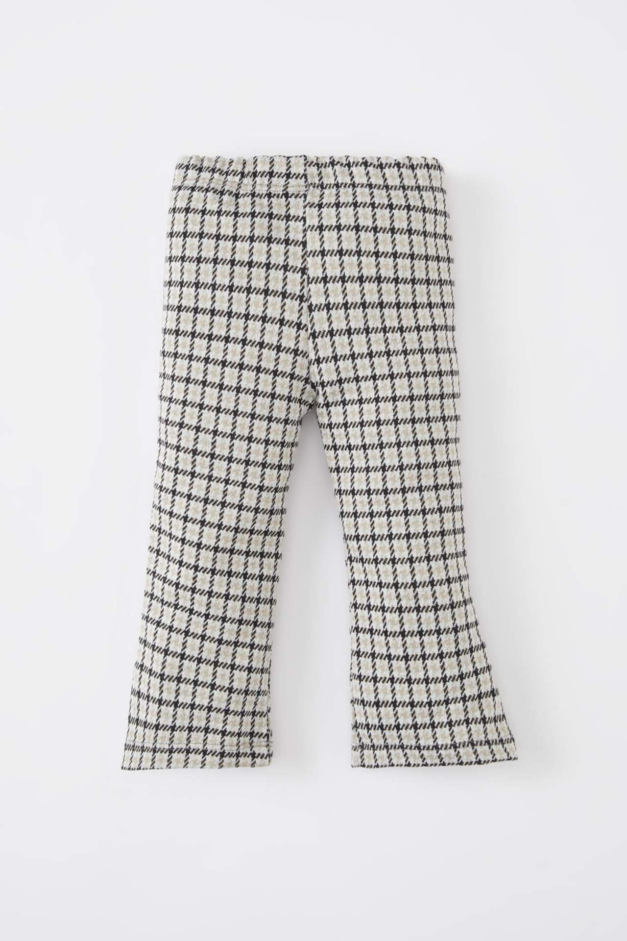 Kız Bebek Flare Fit Kareli Beli Lastikli Pantolon