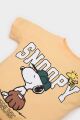Erkek Bebek Snoopy 2'li Takım Kısa Kollu Tişört Beli Lastikli Şort