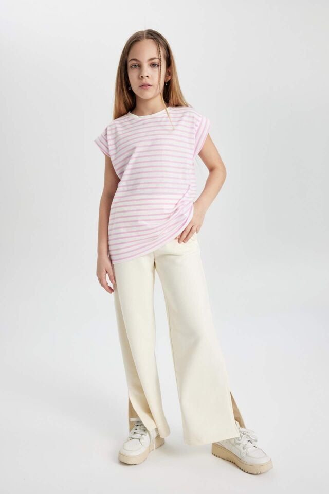 Kız Çocuk Wide Leg Geniş Yırtmaçlı Paça Pantolon