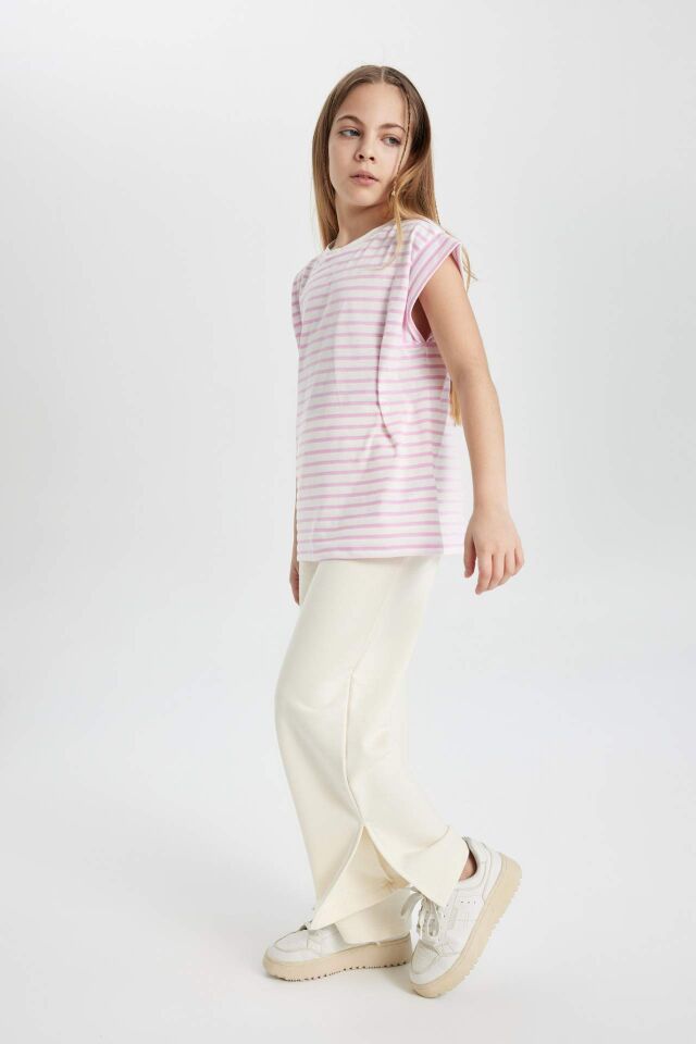 Kız Çocuk Wide Leg Geniş Yırtmaçlı Paça Pantolon