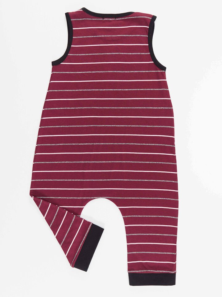 Komik Timsah Erkek Çocuk Pamuk Bordo Tulum