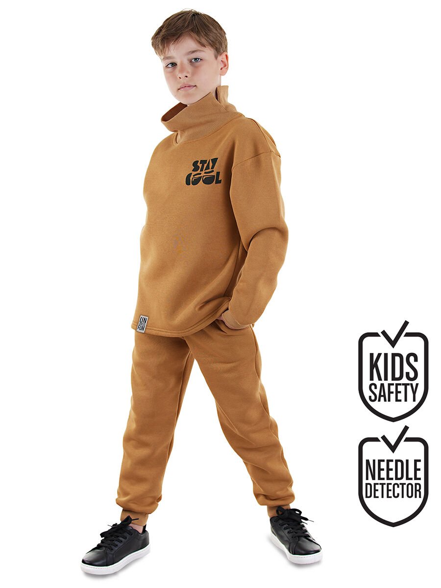 Stay Cool Oversize Erkek Çocuk Hardal Eşofman Takım
