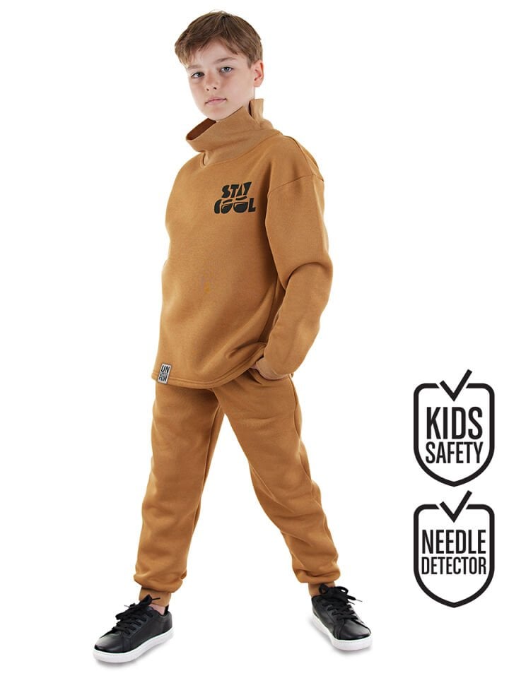 Stay Cool Oversize Erkek Çocuk Hardal Eşofman Takım