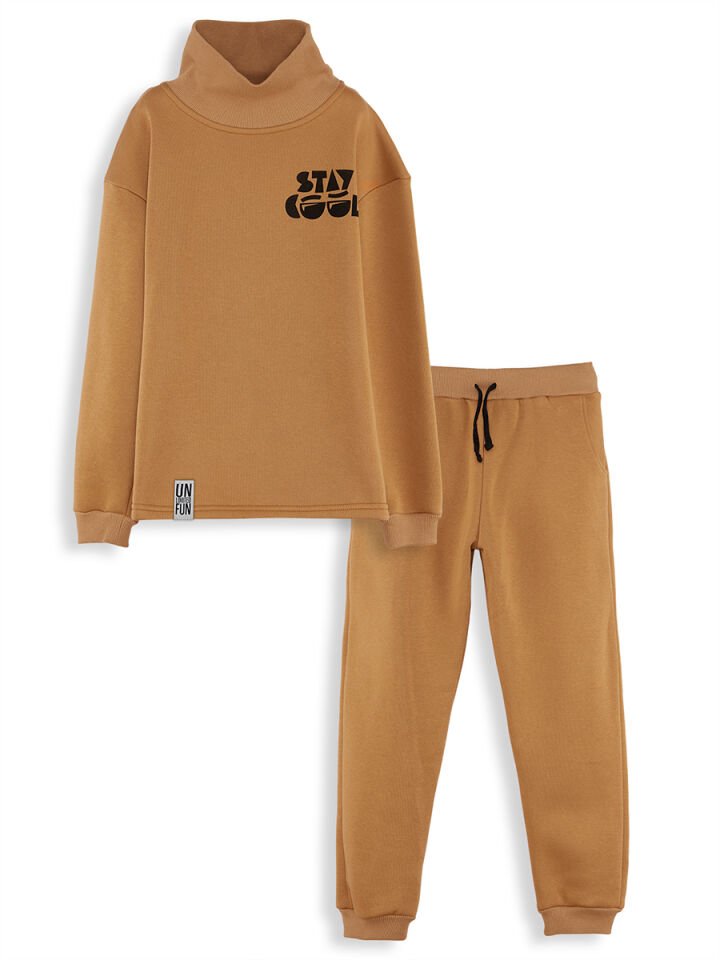 Stay Cool Oversize Erkek Çocuk Hardal Eşofman Takım