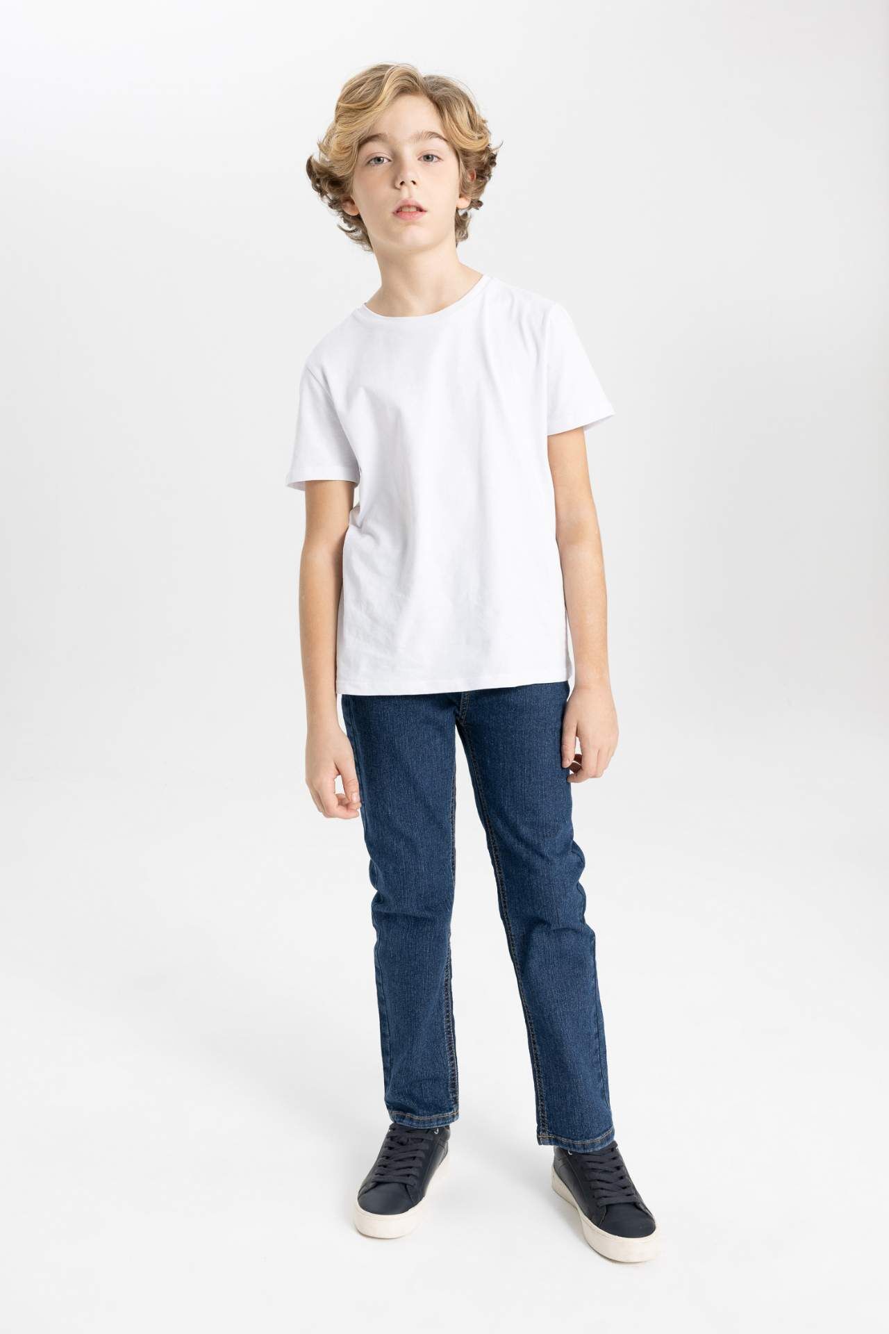 Erkek Çocuk Straight Fit Standart Paça Jean Basic Pantolon