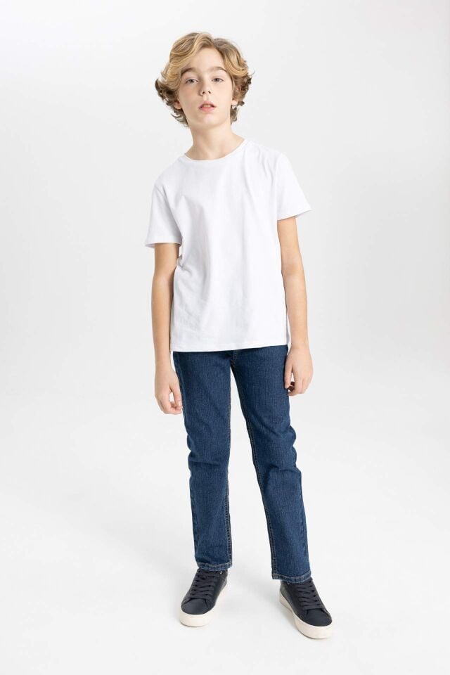 Erkek Çocuk Straight Fit Standart Paça Jean Basic Pantolon