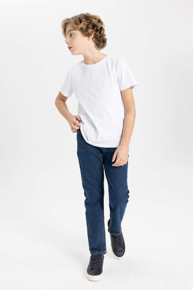 Erkek Çocuk Straight Fit Standart Paça Jean Basic Pantolon