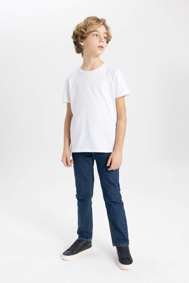 Erkek Çocuk Straight Fit Standart Paça Jean Basic Pantolon