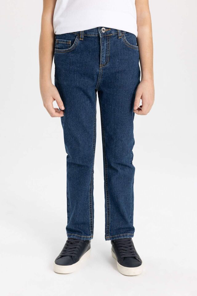 Erkek Çocuk Straight Fit Standart Paça Jean Basic Pantolon
